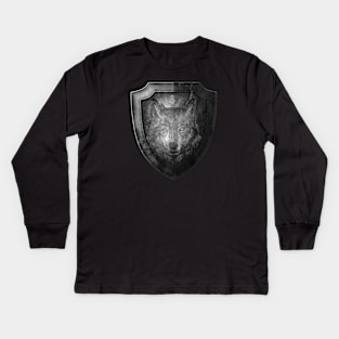 Wolf Shield Kids Long Sleeve T-Shirt